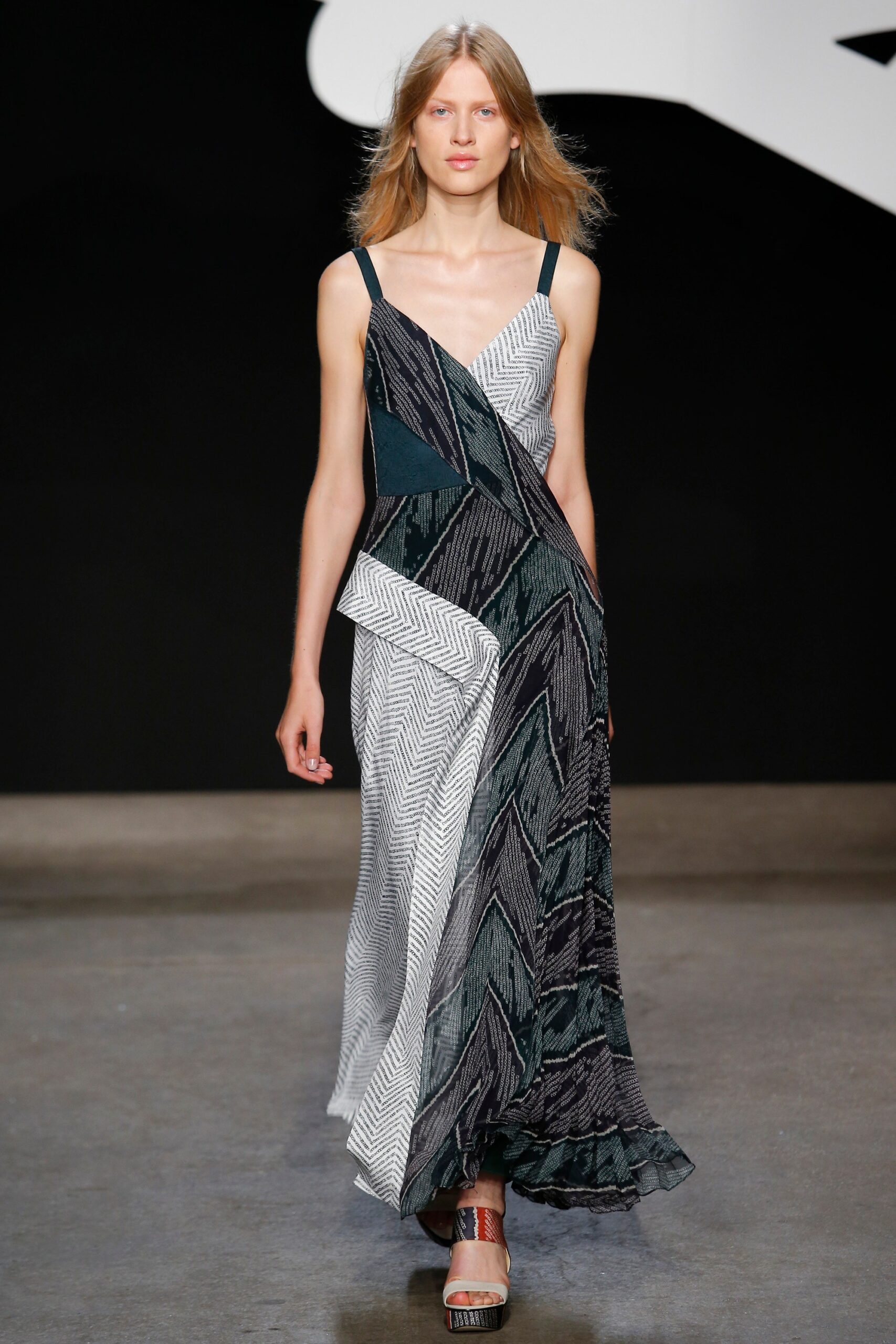 maxi dress with layered print