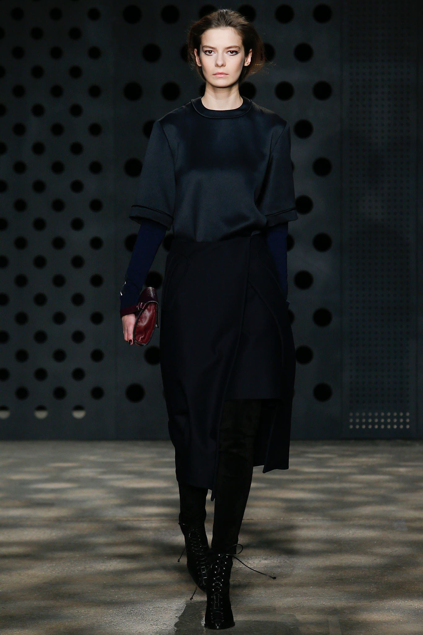 black fitted asymmetric dress
