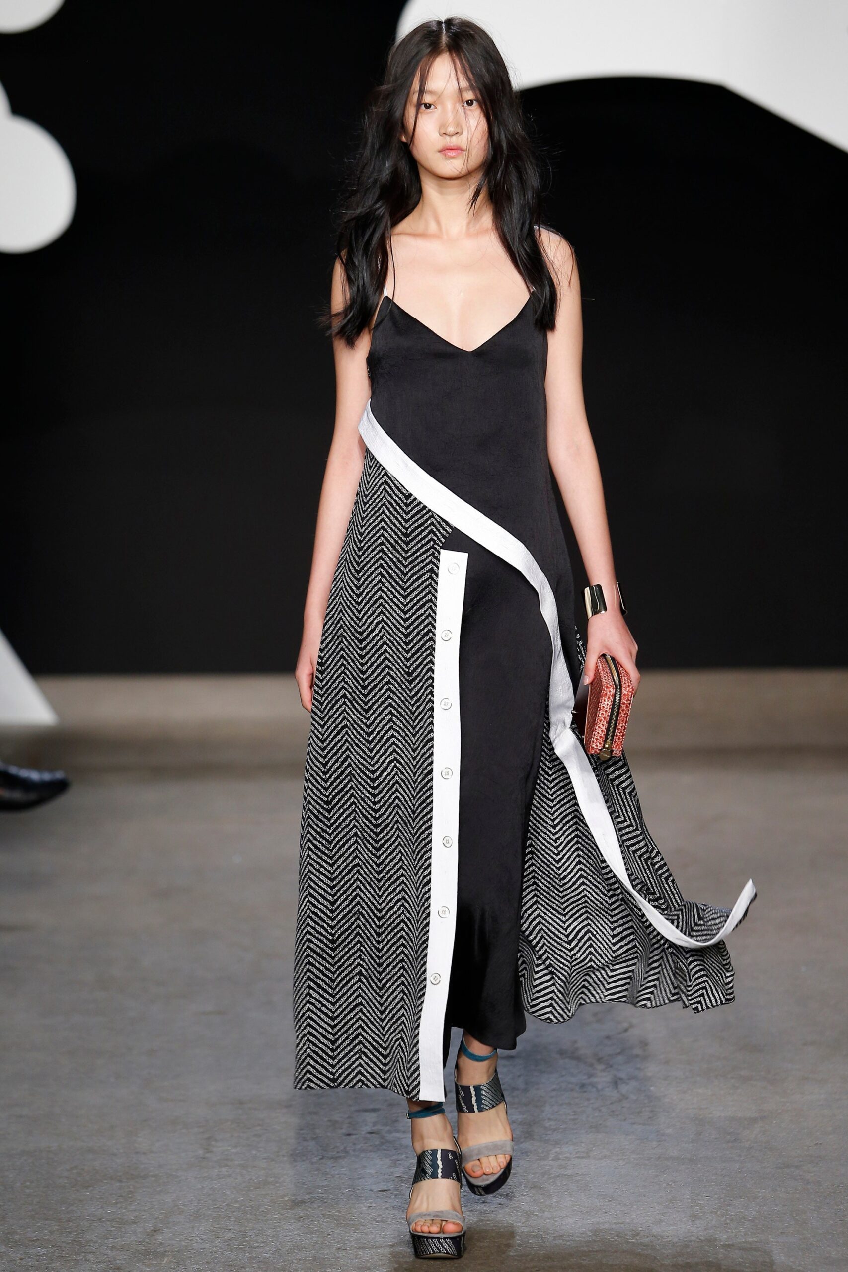 black and white asymmetric dress