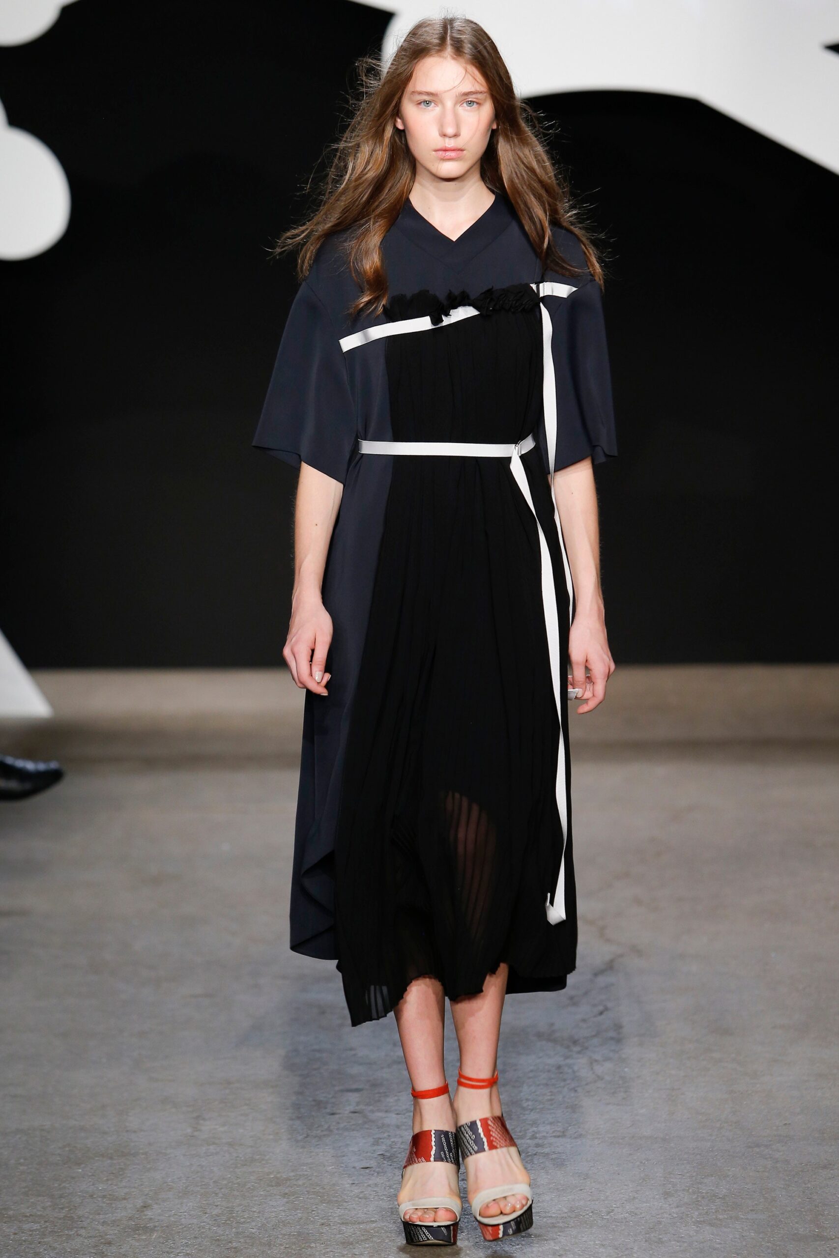 black pleated midi dress with jacket