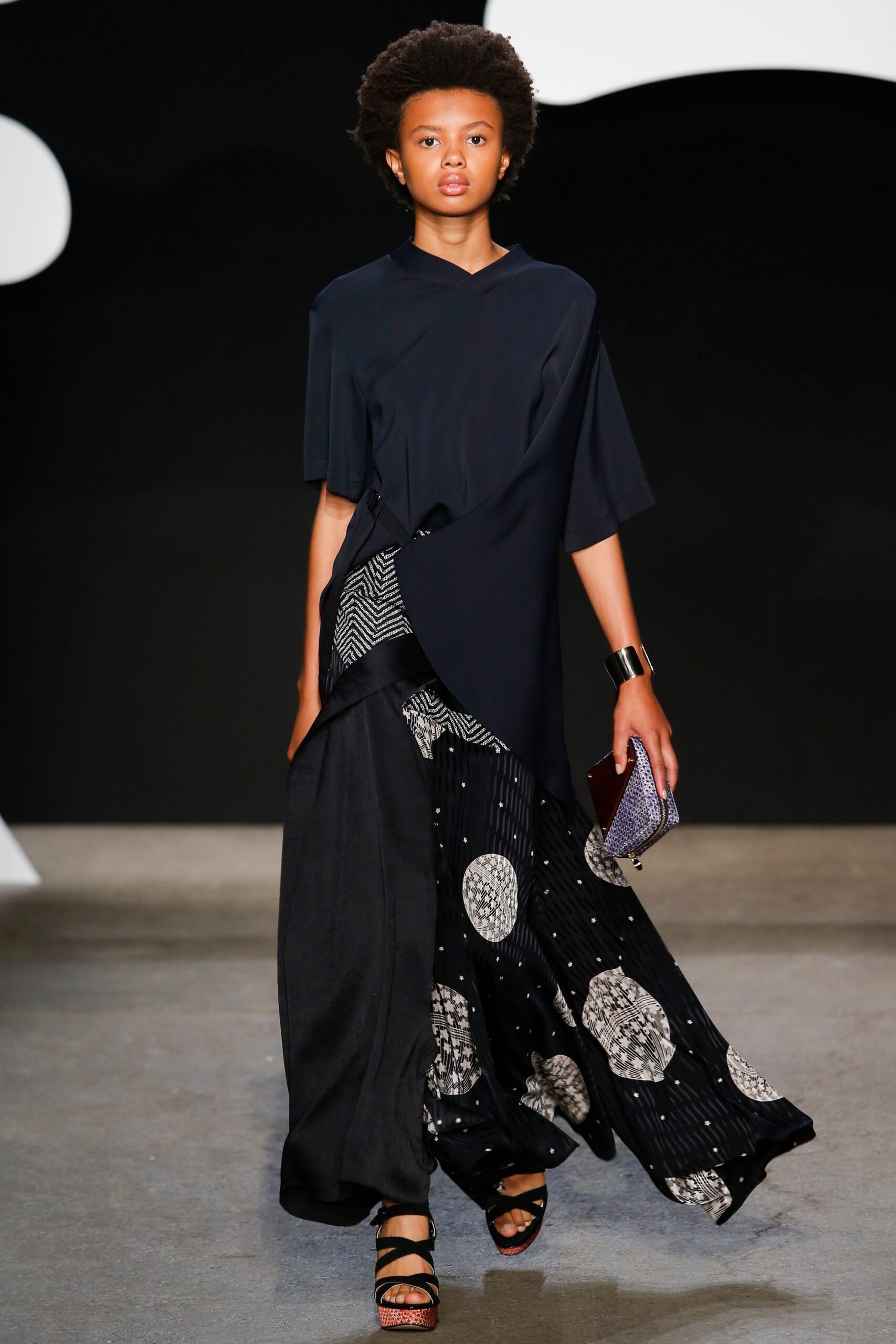 black and white relaxed maxi dress