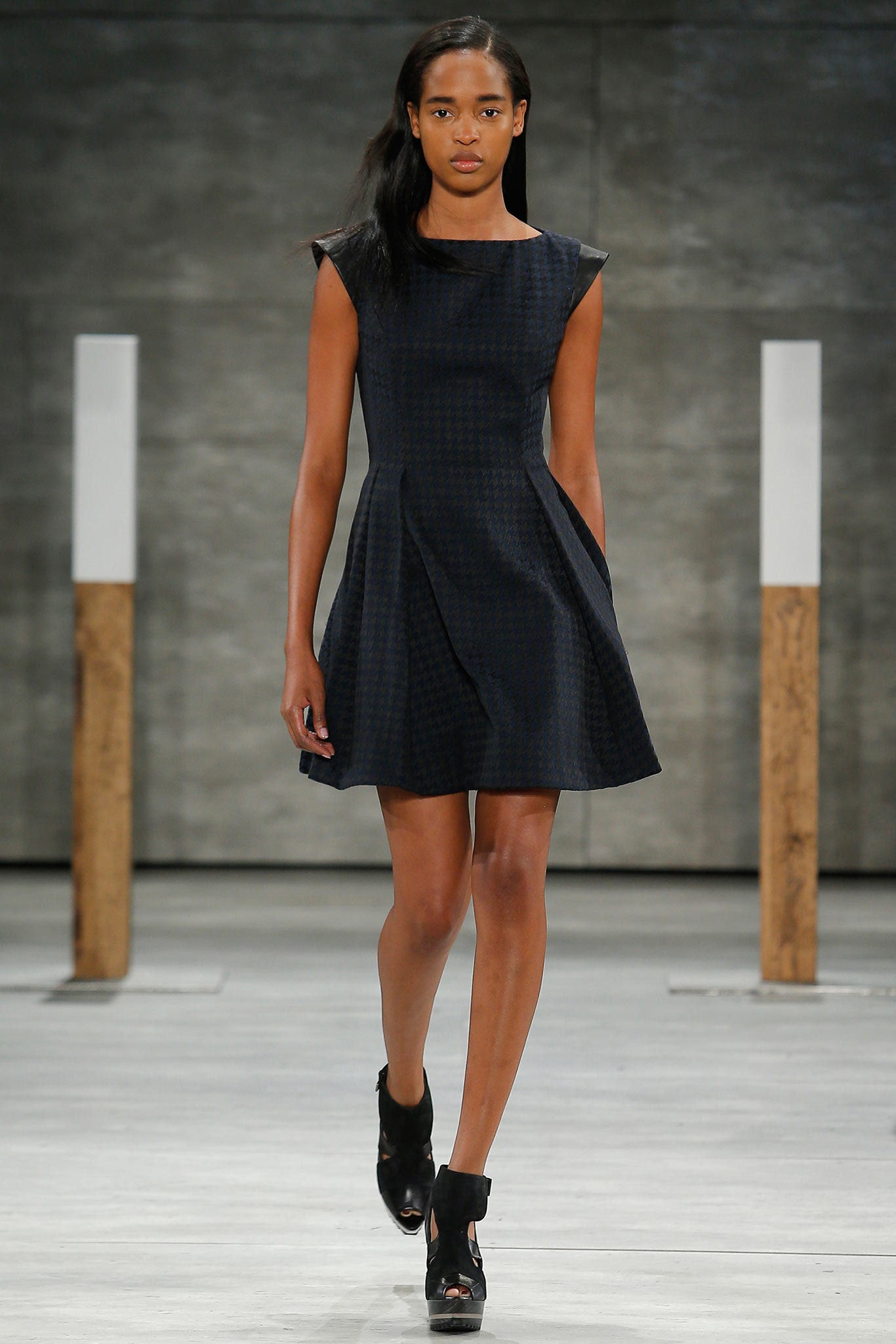 black fitted mini dress