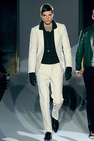white wool long-sleeve collared tailored buttoned suit