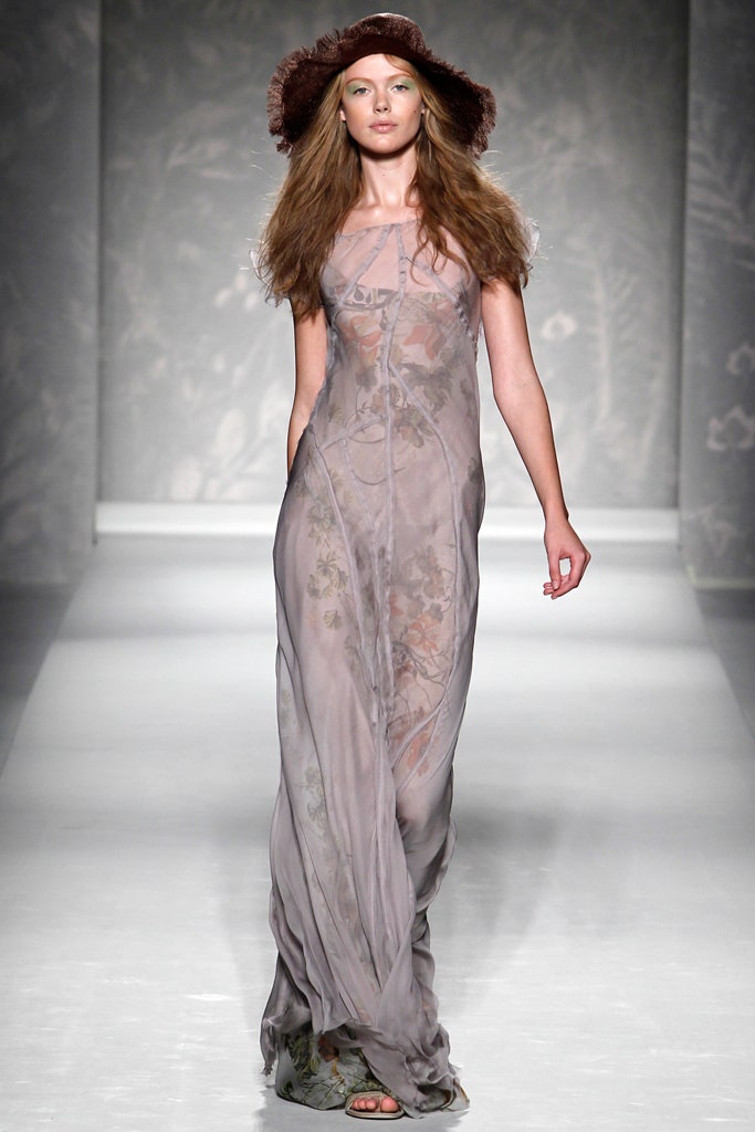 gray chiffon sleeveless high-neck fitted floral layered gown