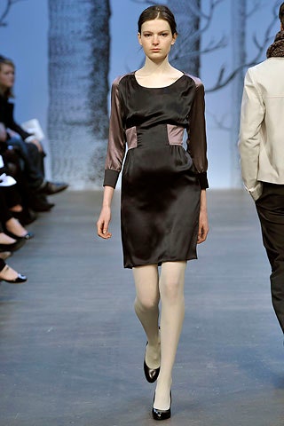 black and purple silk dress