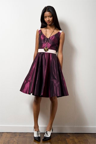 purple silk sleeveless dress