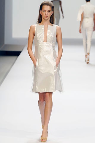 white silk sleeveless dress