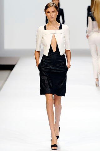 black and white fitted dress