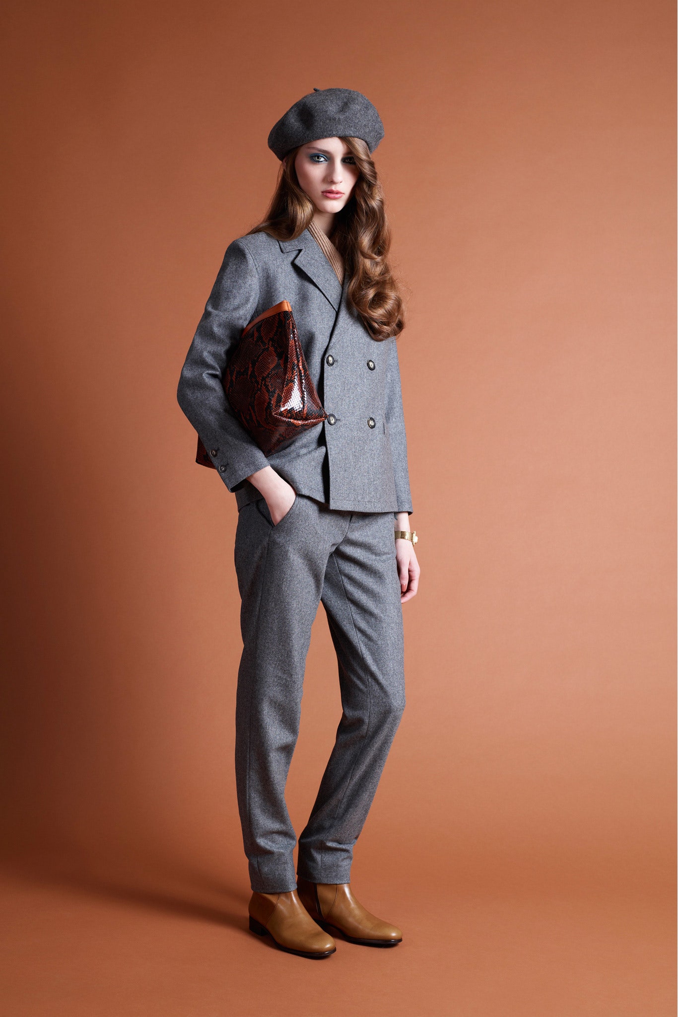 gray tailored blazer and pants