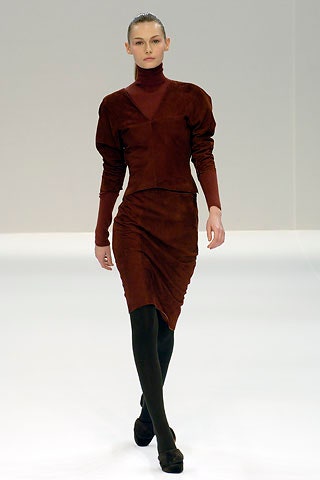 brown suede fitted dress