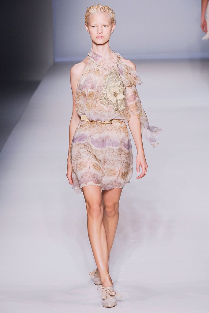 beige floral ruffled mini dress