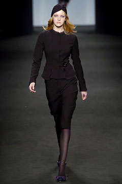 black fitted blazer and pencil skirt