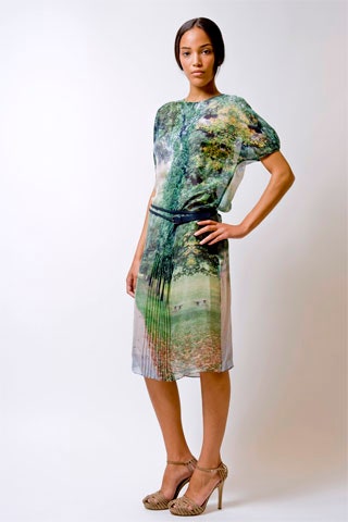multi-colored relaxed silk dress