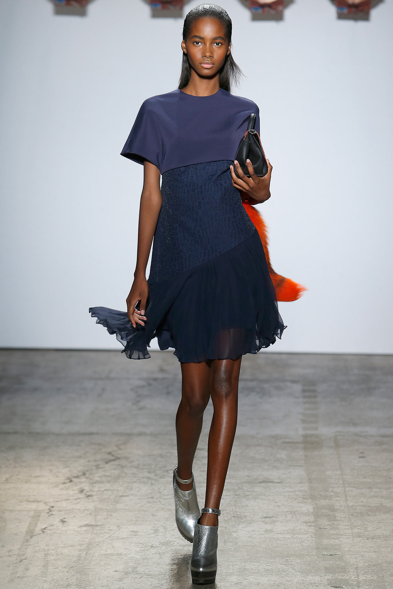 blue silk fitted dress