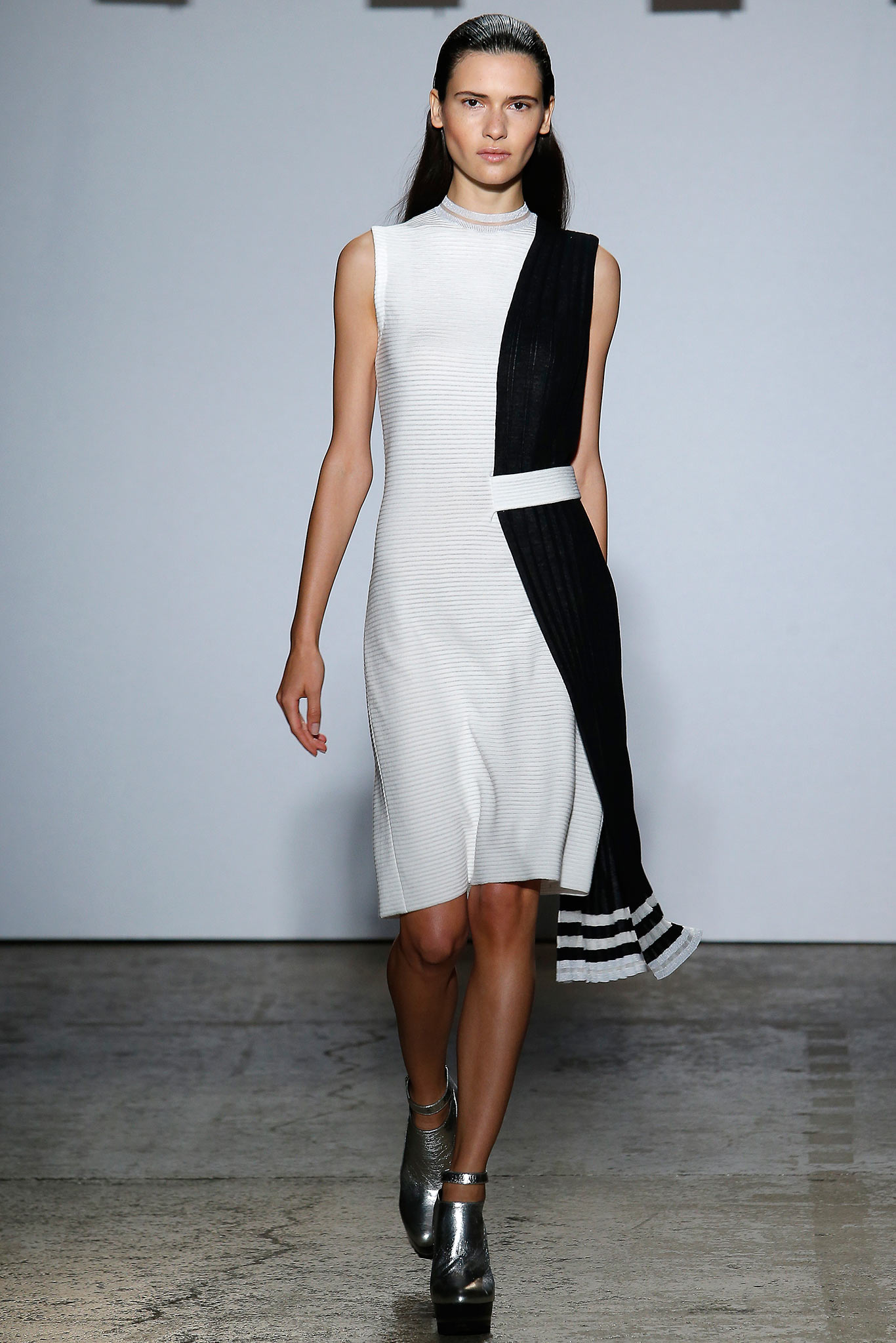 black and white asymmetric dress