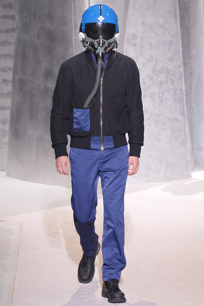 black jacket blue pants outfit