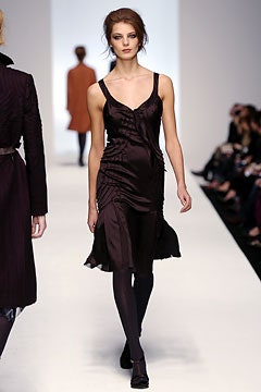 fitted black silk dress