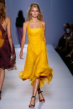 yellow silk sleeveless dress