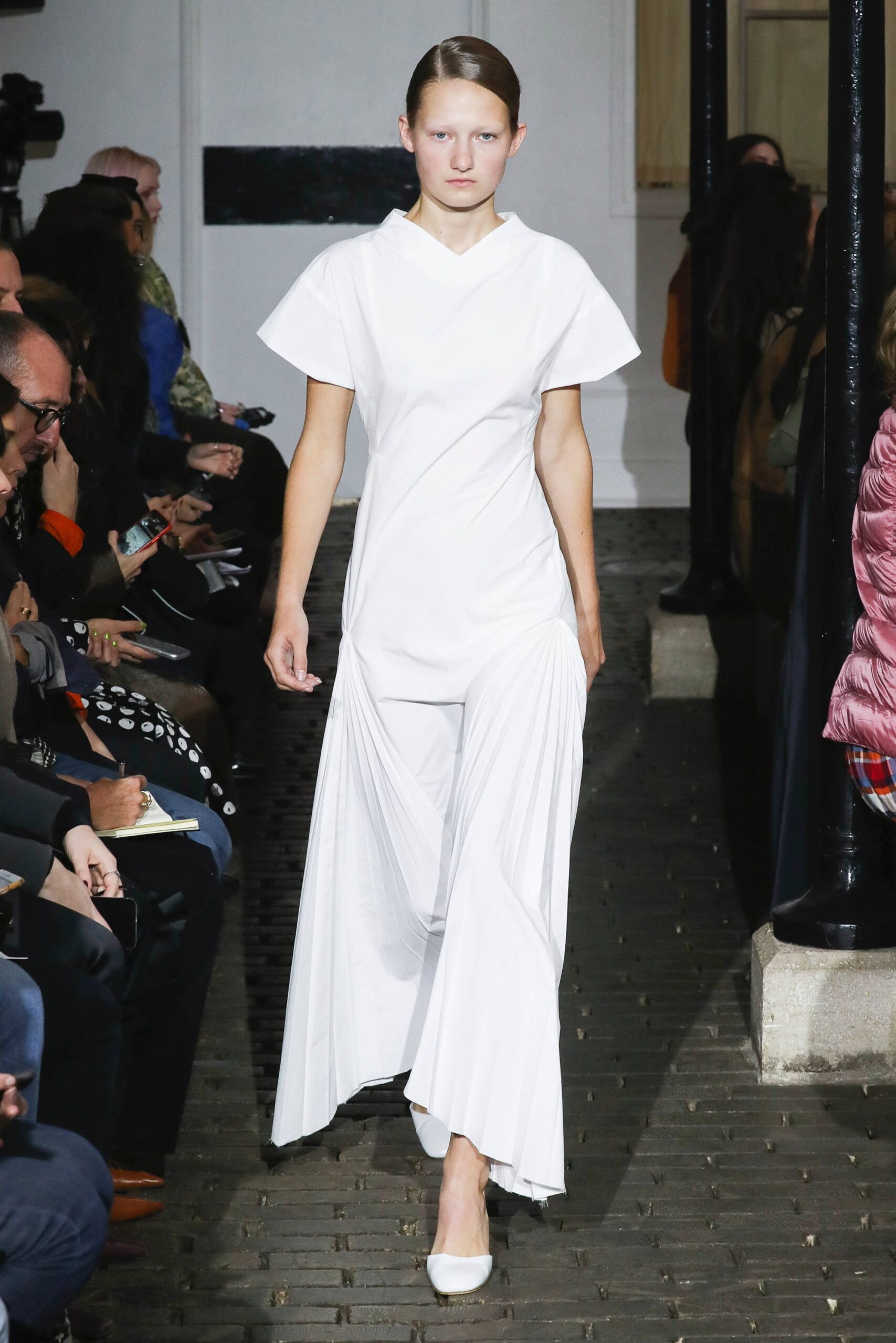 white fitted midi dress