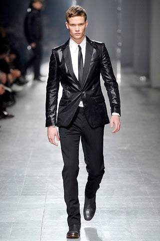 black tailored suit with shoes