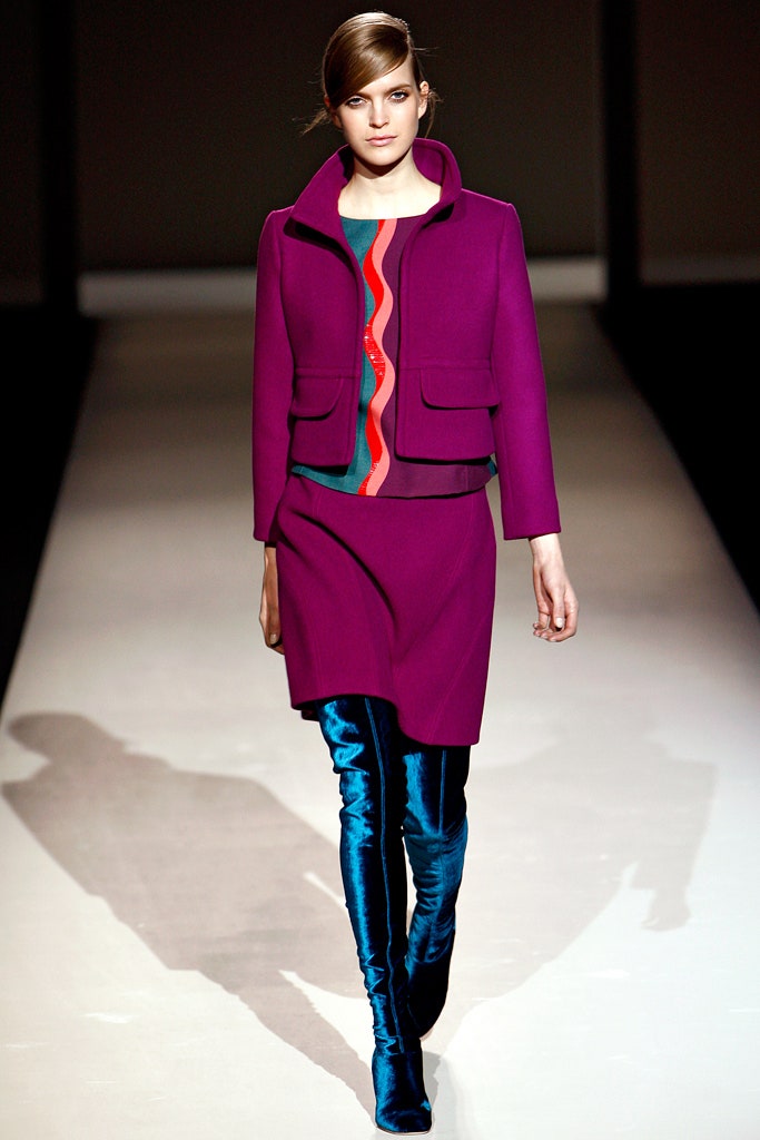 purple jacket with multi top