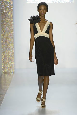 black and beige color-blocked dress