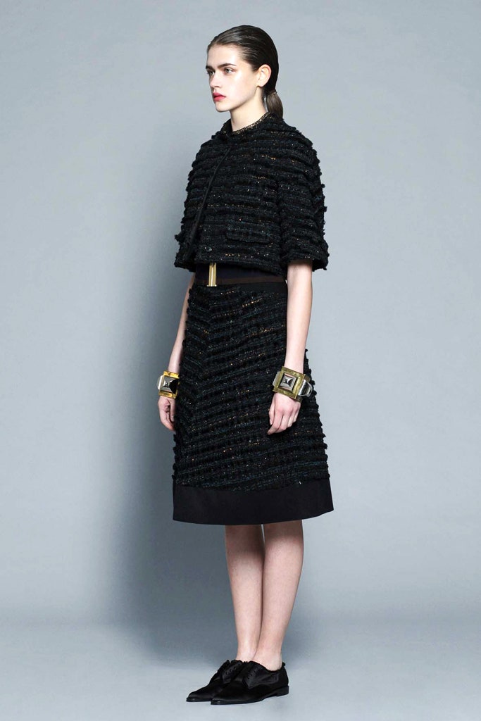 black pleated midi dress with jacket