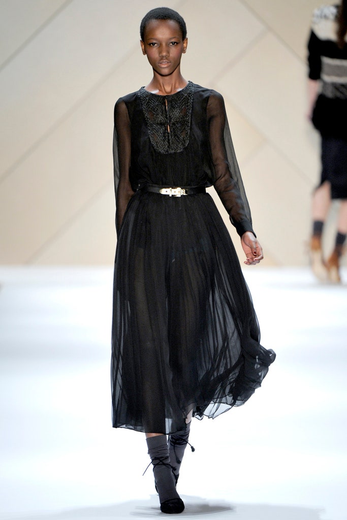 black silk pleated midi dress