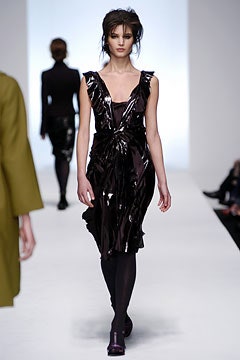 black vinyl sleeveless dress