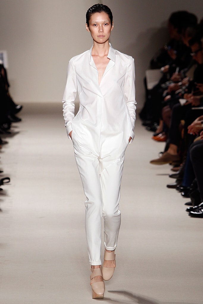white fitted suit