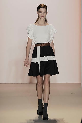 black and white belted mini dress