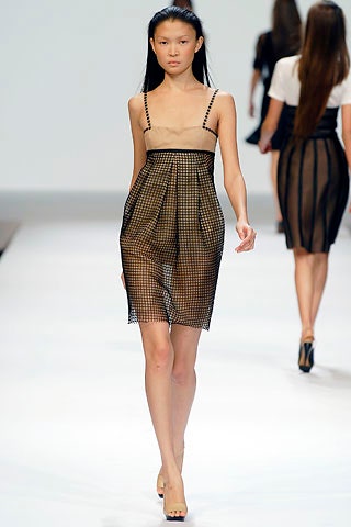 black and beige pleated mini dress