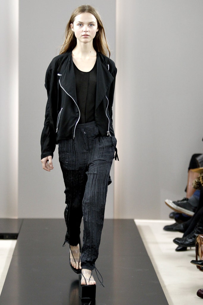 black relaxed jacket with fitted top