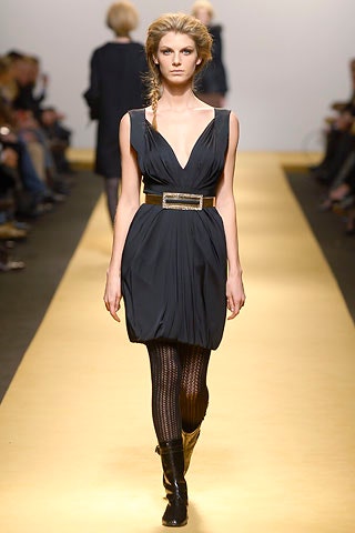 black silk mini dress with gold belt