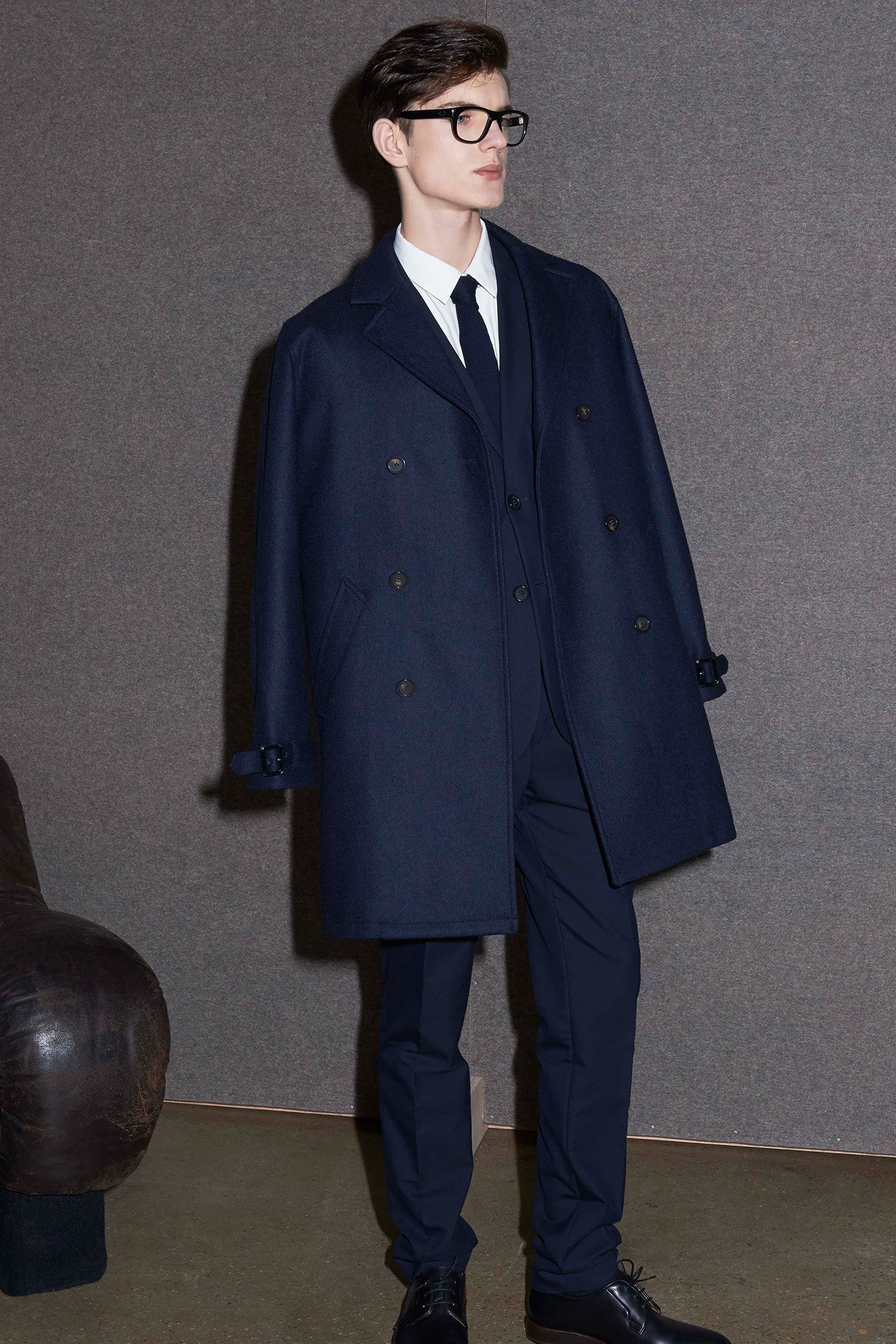 blue tailored coat and suit