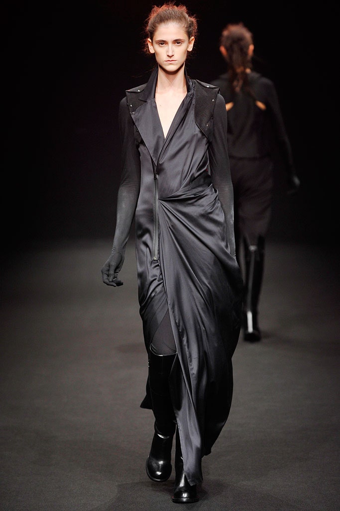 black silk sleeveless dress