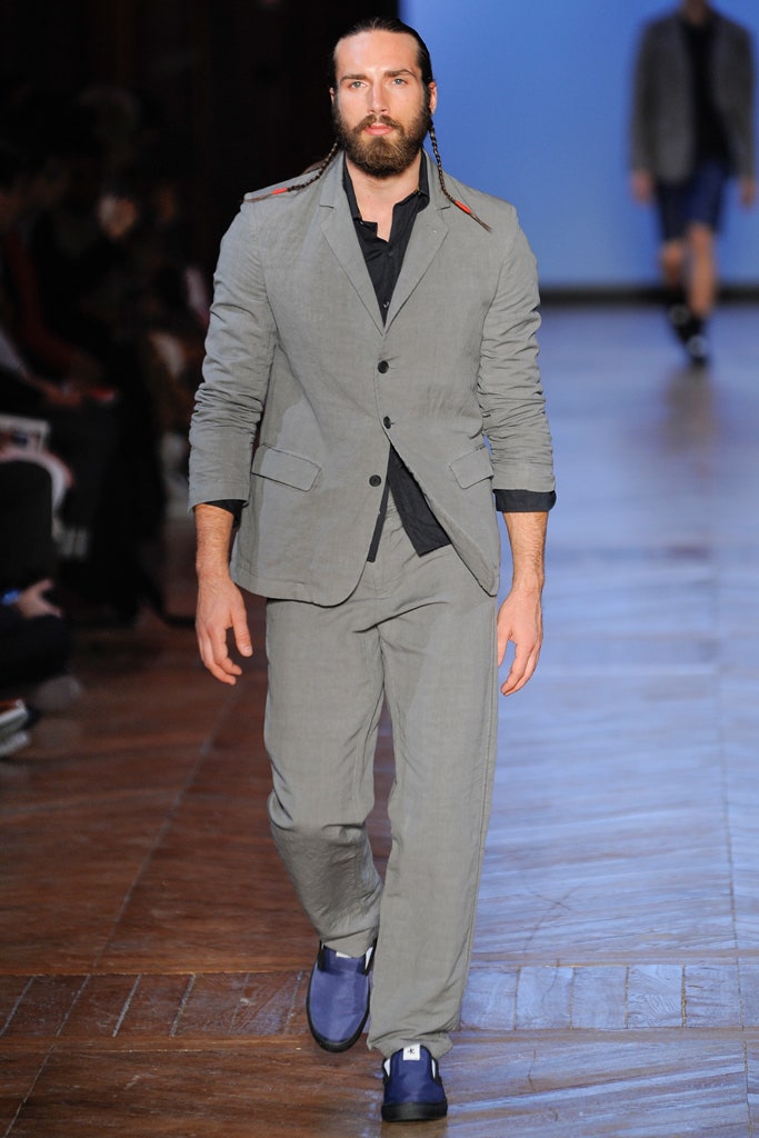 blue leather shoes