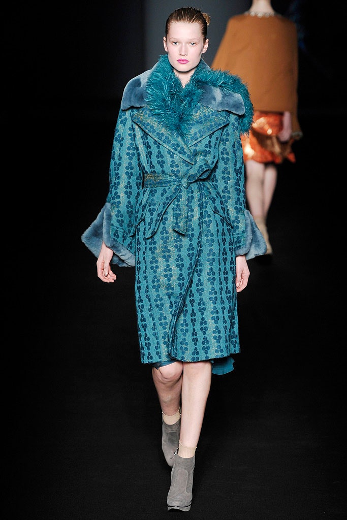 blue printed relaxed coat