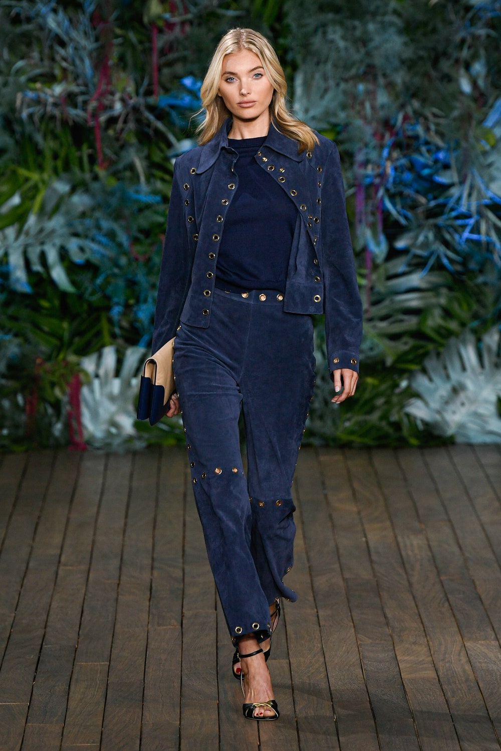 blue suede jacket and pants