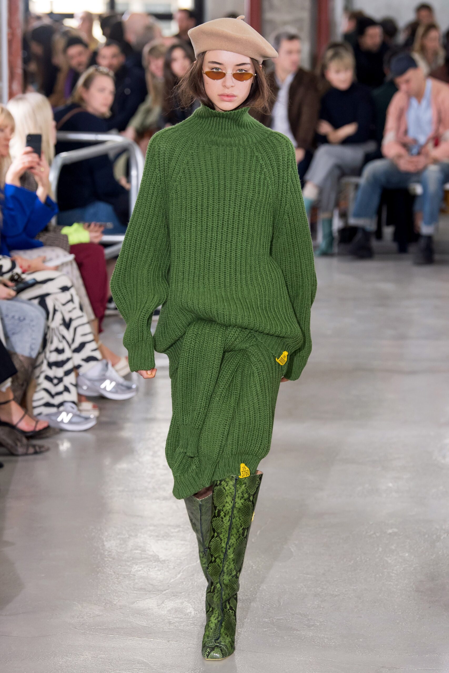 green leather textured boots