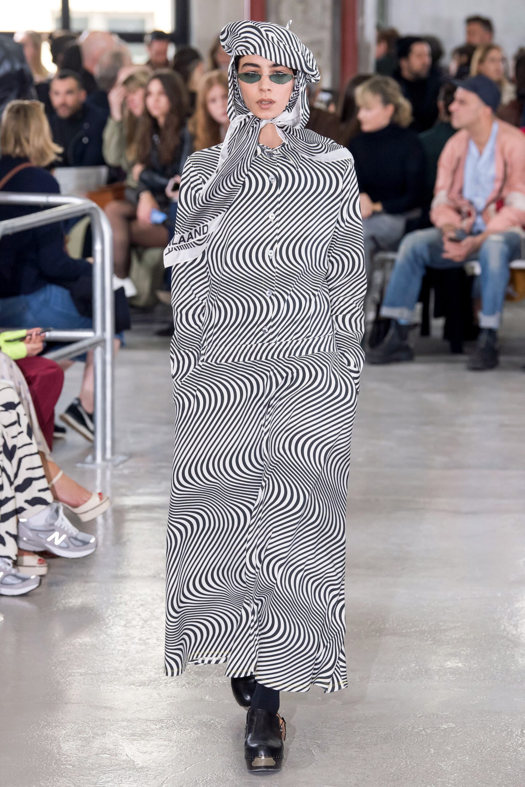 black and white printed maxi dress