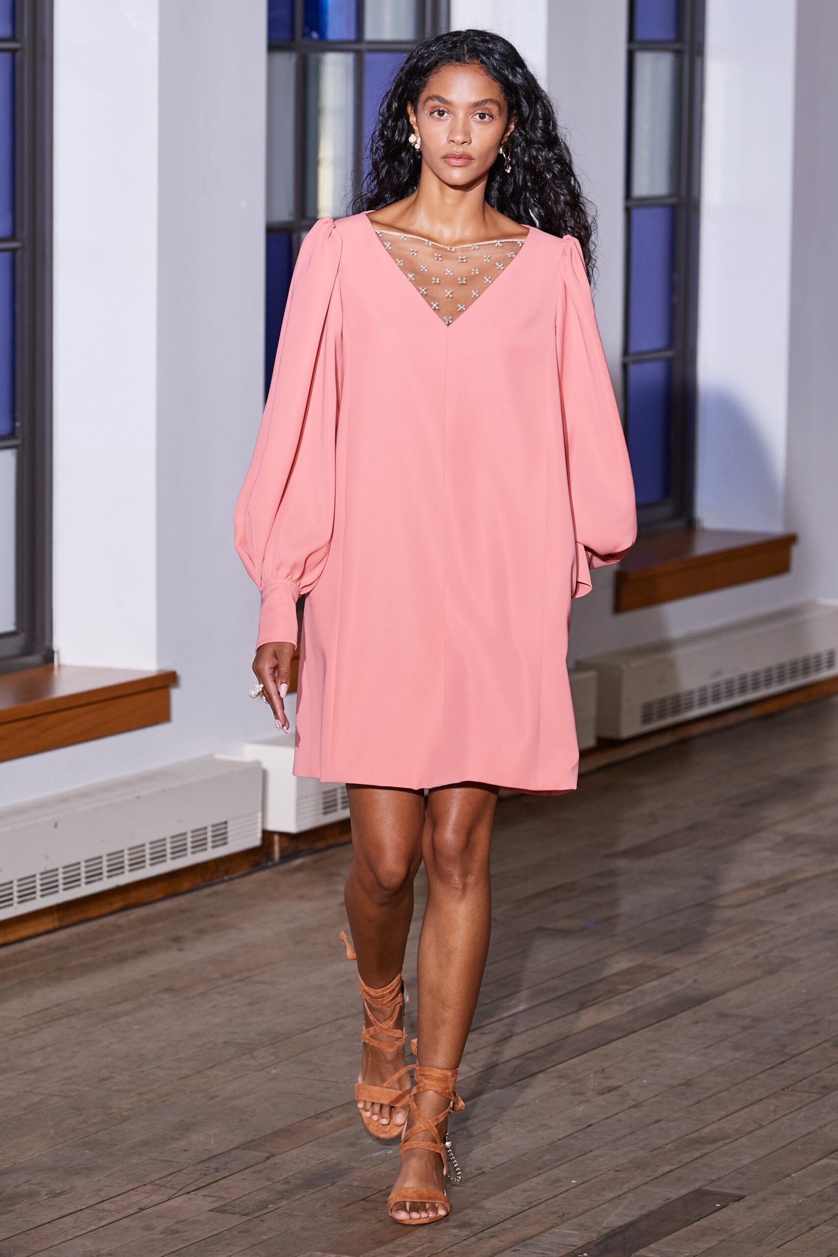pink silk relaxed dress