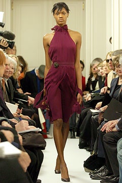 fitted purple silk dress