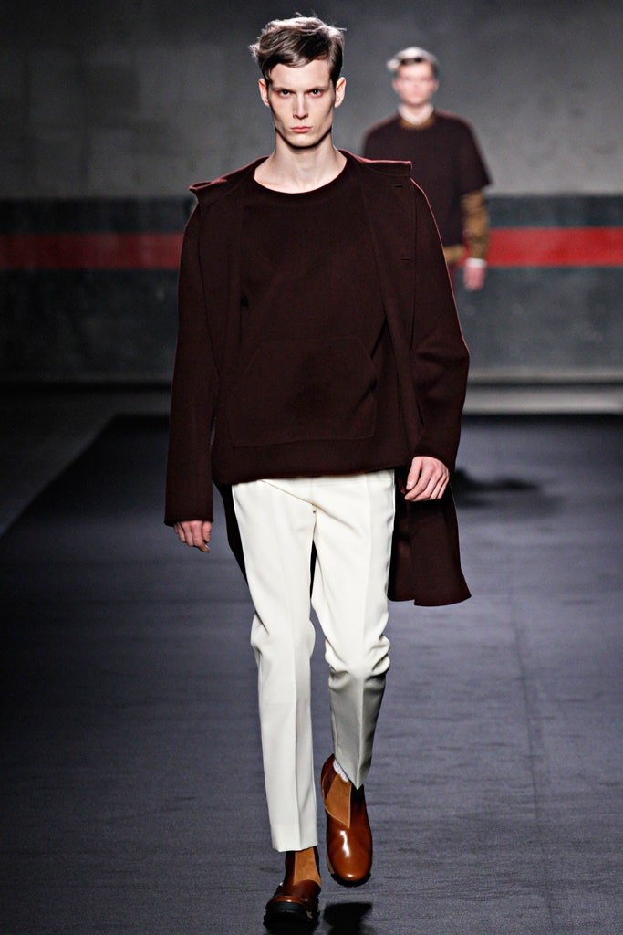 brown wool coat with relaxed fit