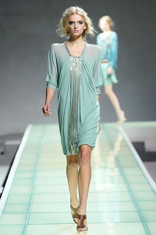 green silk relaxed dress