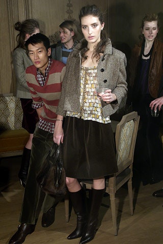 brown tweed jacket with pleated top