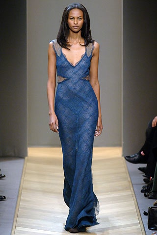 blue lace fitted gown