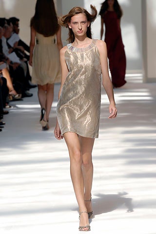 gold silk sleeveless dress