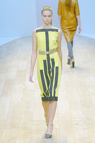 yellow black striped midi dress