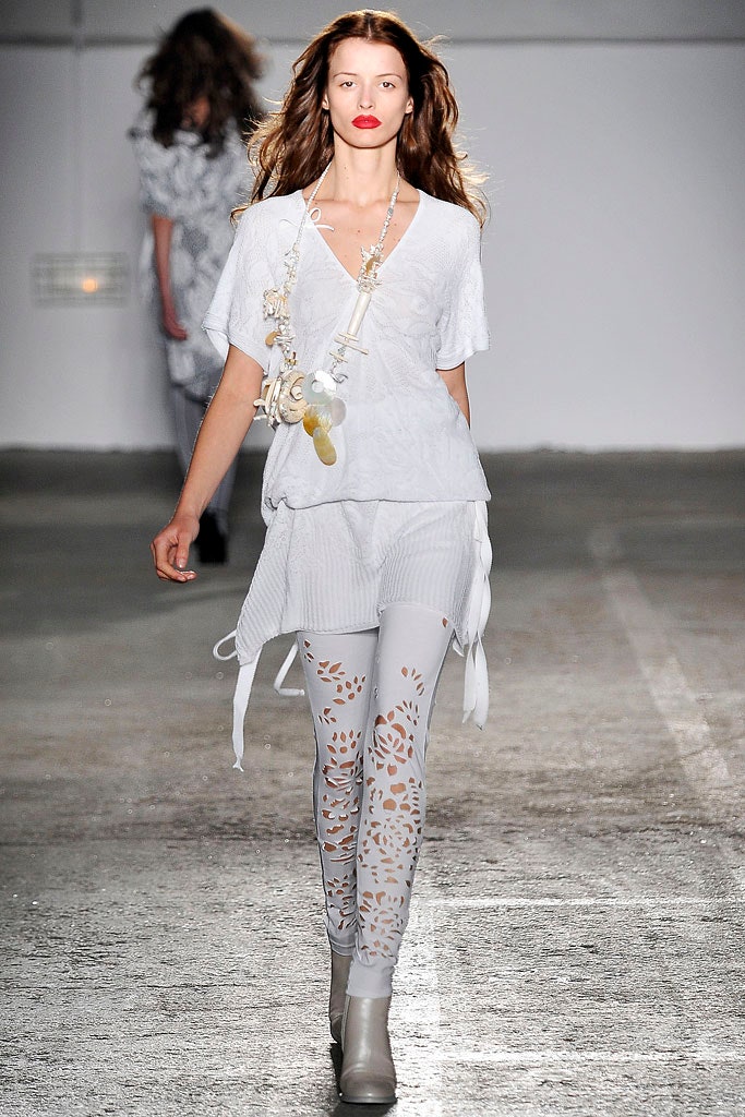 white relaxed top with leggings